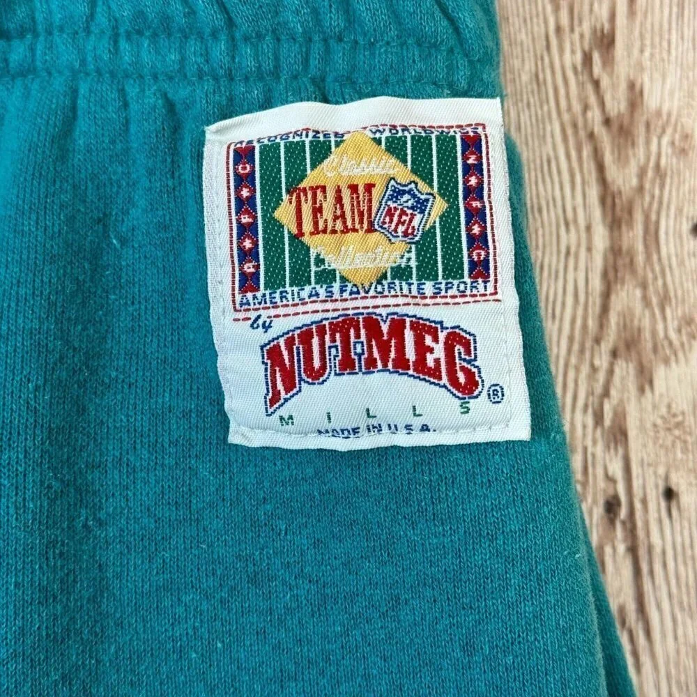 Vintage Nutmeg Mills Miami Dolphins Team NFL Collection Jogger Sweatpants Size L